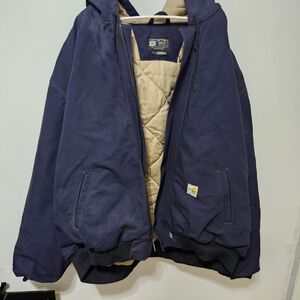 CARHARTT FR NAVY BLUE FULL ZIP 4X HEAVY JACKET COAT CAT 4 2112 0j1621-frm